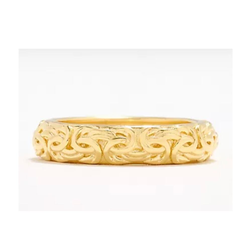 UltraFine 950 Silver gold plated 5mm Byzantine Ring size 6 - Picture 3 of 8